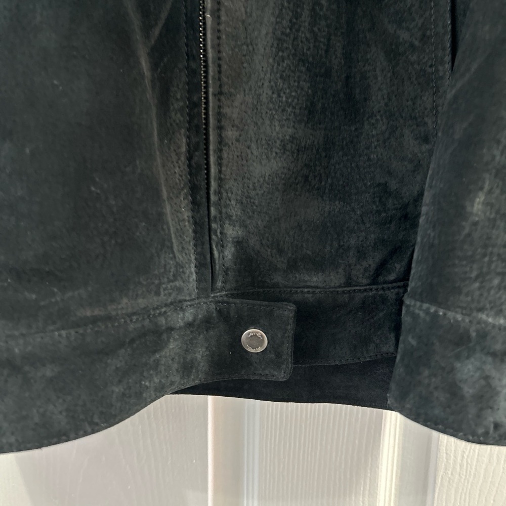 I.E.Relaxed Size XL Black Suede Leather Riding Jacket Coat - Picture 3 of 8